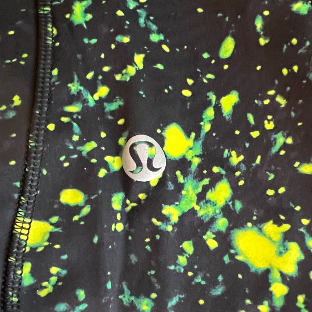 Lululemon Black and Green Splatter Leggings, 10 - Picture 6 of 6